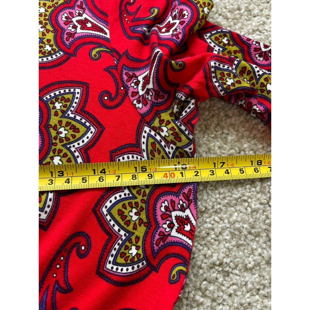 BODEN Thea Long Sleeves Jersey Knit Midi Dress Stretchy US 4P Red Paisley - Picture 10 of 13